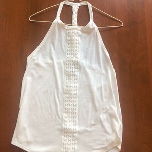 White Full Tilt High Neck Tank